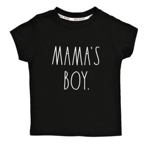 Mama’s Boy Rae Dunn Shirt Black White Multiple Sizes Boys Short Sleeve Top Match